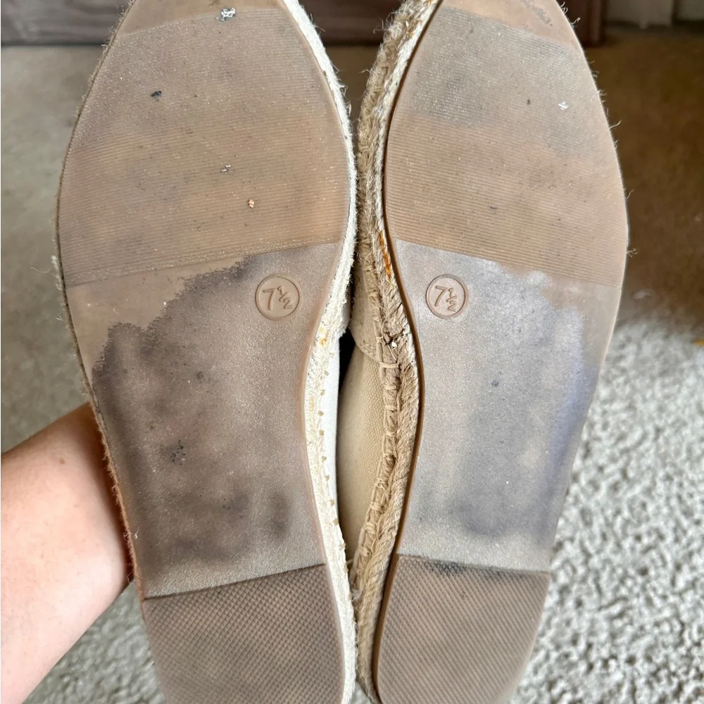 Target's  Women's A New Day cream colored black tip espadrilles